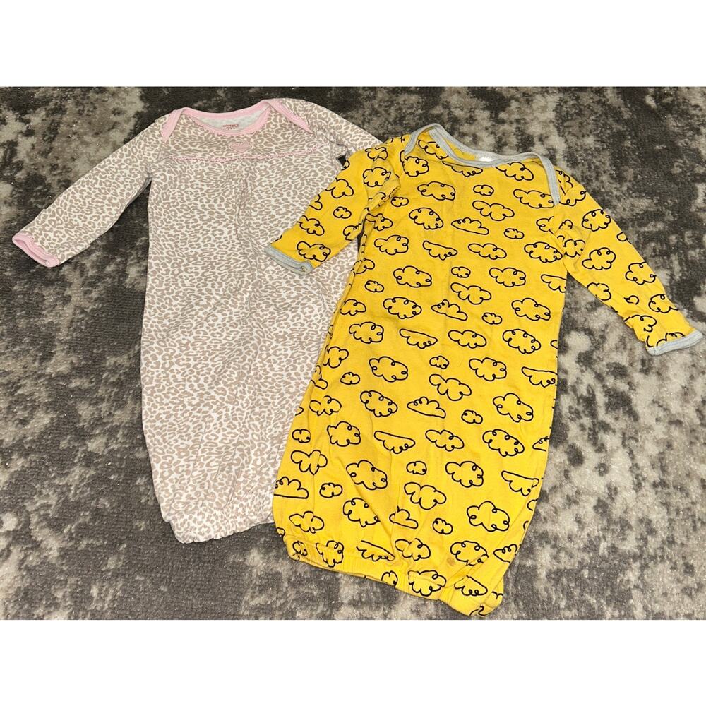 Carter’s & Gerber  Infant Sleep Gowns Animal Print & Clouds  0-6 Months